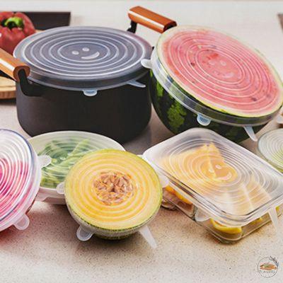 🥗Lot de Couvercles Extensibles en Silicone – Dites stop au plastique, protégez vos aliments et votre santé