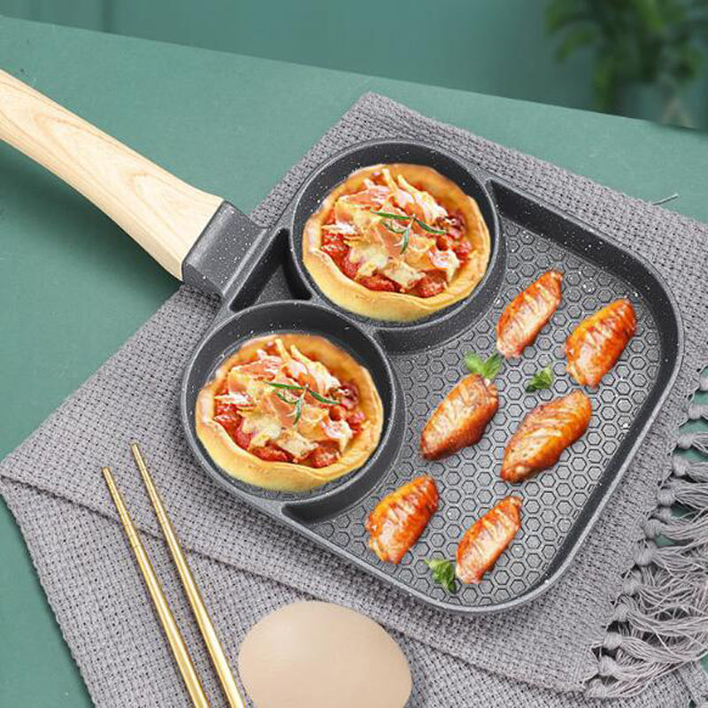 Poêle Antiadhésive 4 Trous – L’Alliée de Vos Petits-Déjeuners Rapides et Gourmands